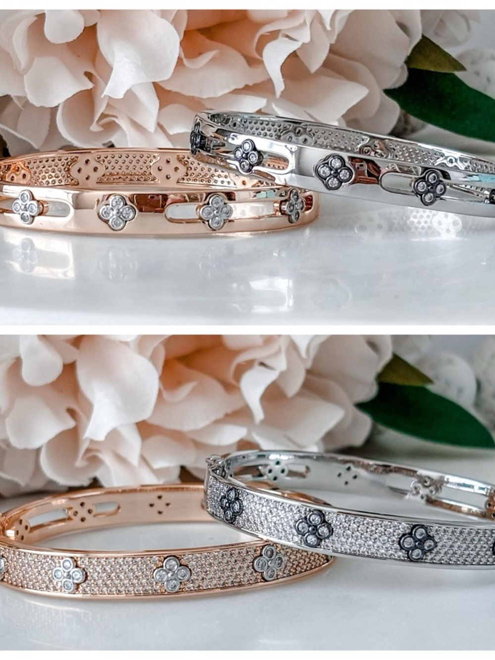 ROYAL BRACELET- Park Lane Silver Bracelet Quatrefoil Designs with Micro Pave CZs